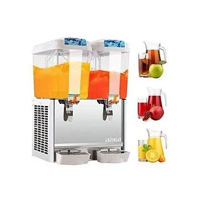 ADH 18 Liter 2 Tap Electric Double Commercial Juice Dispenser - White