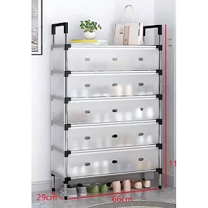 6-Tier Stackable Shoe Rack – Metal Shoe Storage Organizer