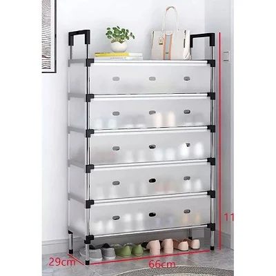 6-Tier Stackable Shoe Rack – Metal Shoe Storage Organizer