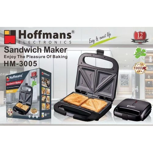 Hoffmans HM-3005. Electric Sandwich Maker,1000W - Black
