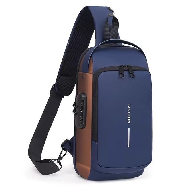 Anti-Theft Chest Bag with USB Port, Crossbody Backpack, Daypack Waterproof, Travel Shoulder Bag Crossbody Chest Bag - Multicolor