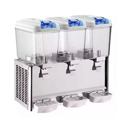 ADH 18L 3 Tap Electric Beverage Dispenser - Commercial Juice Cooler - White