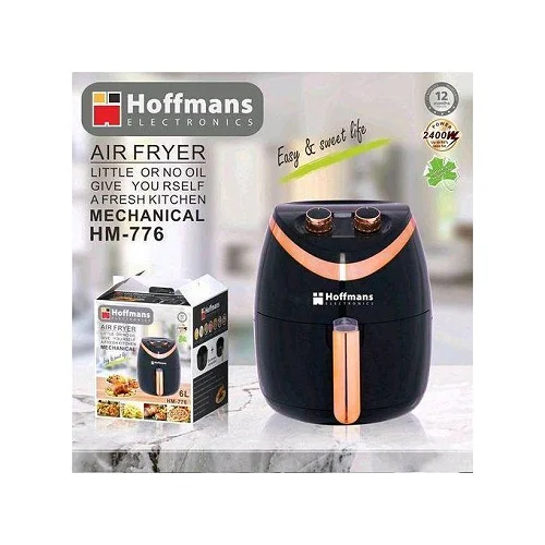Hoffmans HM-776 6-Litre Air Fryer – Mechanical Electric Fryer Black