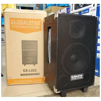 Globalstar L-1202 Rechargeable Bluetooth Speaker – Wireless Microphone, FM Radio, USB &amp; SD Card