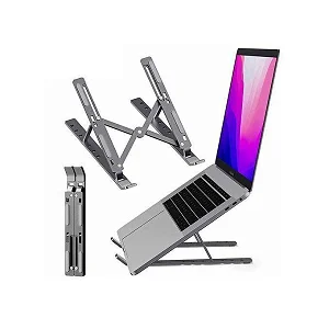 Adjustable Metallic Aluminum Laptop Stand – Silver