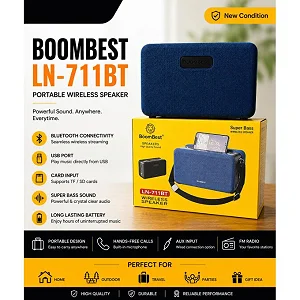 Boom Best N-711BT Portable Wireless Bluetooth Speaker – Super Bass, USB & TF/SD