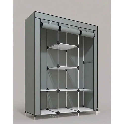 Portable Fabric Foldable Clothes Closet Wardrobe - Grey
