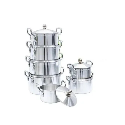 TORNADO 7-Piece Silver Aluminium Cooking Pot Set