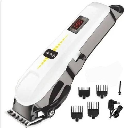 Geemy Cordless Rechargeable Shaving Machine With Battery Indicator Light - White