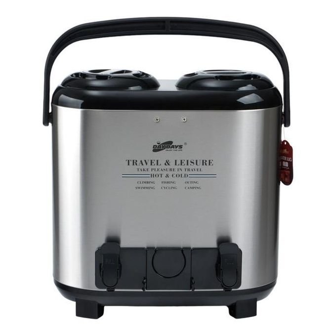 Hot And Cold Twin Thermos 15 Litres 2 Taps, Keeps Heat For 12 Hours Each Side Consists Of 7.5Litres Approximately 9Cups Each Side