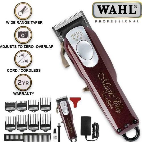 Wahl Cordless Professional 5 Star Cordless Magic Clip Hair Clipper-Red