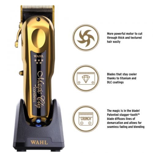Wahl Cordless Professional Magic Clip 90 Minute Run Time - Gold