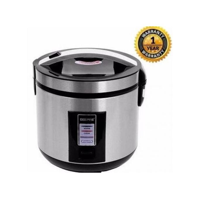 Geepas 1.8 Litres Rice Cooker Stainless Steel- Silver