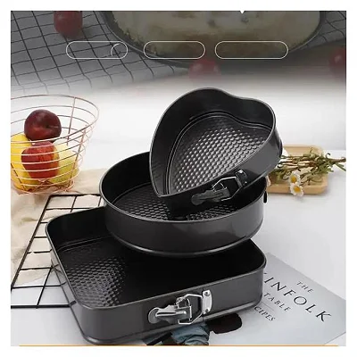 3 Piece Cake Baking Pan Set – Black