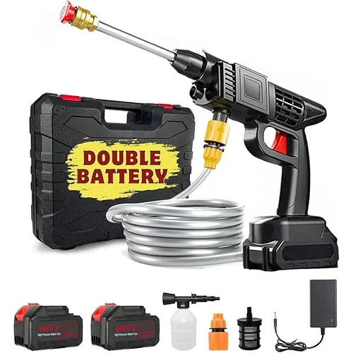 48V Cordless Pressure Washer Gun &amp; Sprayer - 2 Batteries, Portable High-Pressure Cleaner