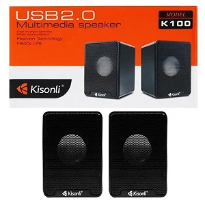 Kisonli K100 USB 2.0 Multimedia Speaker for PC & Laptops – Black