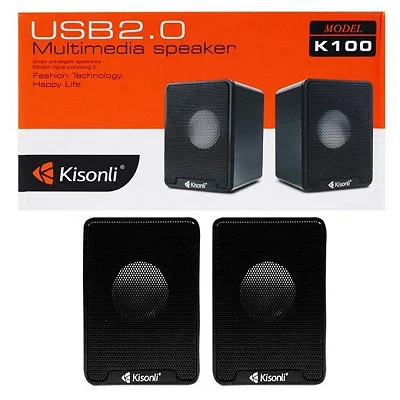 Kisonli K100 USB 2.0 Multimedia Speaker for PC &amp; Laptops – Black