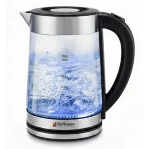 Hoffmans HM-2515 2.2L Premium Glass Electric Kettle – Blue LED Illumination, Transparent Design