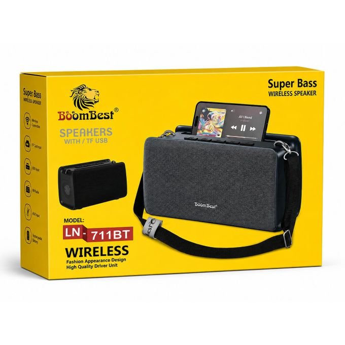 Boom Best N-711BT Big Bluetooth Portable Speaker – Rechargeable Wireless Speaker with Super Bass