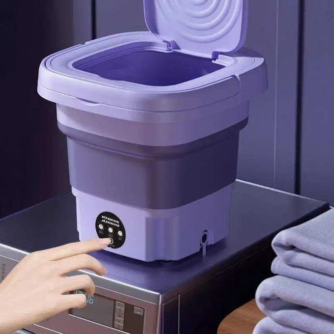 Portable Foldable Mini Washing Machine – Purple