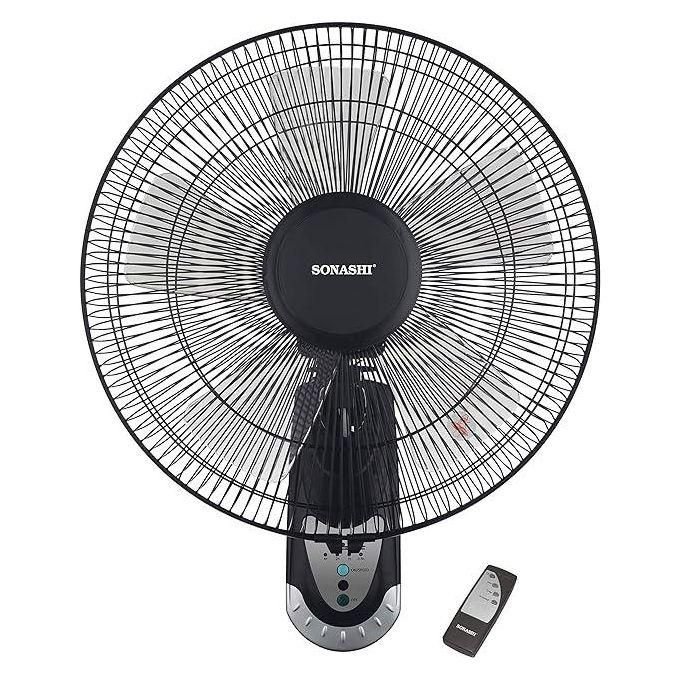 Sonashi Wall Fan With Remote Control 16 Inch -Black