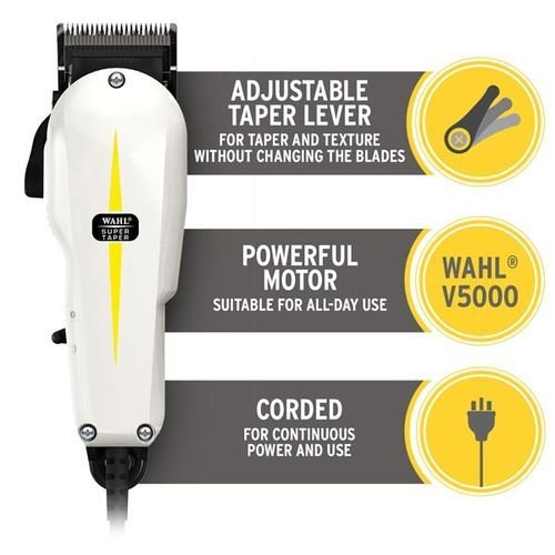 Original No.1 Proffesional Wahl Super Taper Clipper Electric Shaver - White
