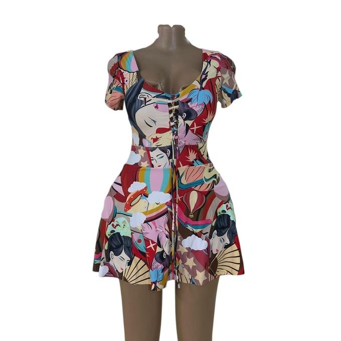 Adult ladies Free Size Swimming Costume Swimwear ( 20 - 32 years) - Multicolor