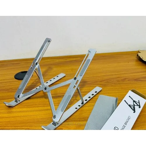 Metallic Aluminum Laptop Stand – Silver - 5Kg Capacity