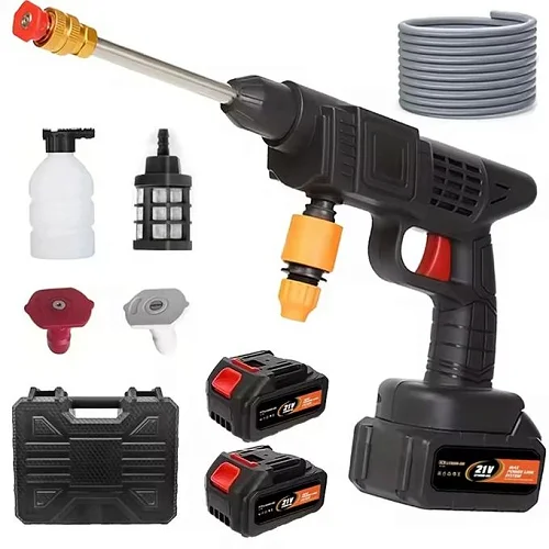 48V Cordless Car Washer Gun - Portable High Pressure Water Sprayer with 2 Batteries