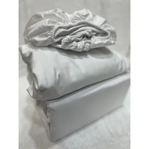 6x6 4-Piece Fitted Bedsheet Set – 1 Fitted Sheet, 1 Flat Sheet & 2 Pillow Cases - White