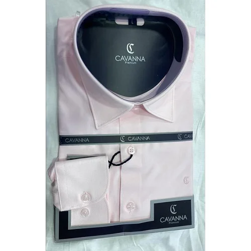 CAVANNA Long-Sleeve Men’s Office Shirt - Light Pink