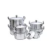 TORNADO 7 Piece Heavy Stainless Steel Saucepan Set – Silver