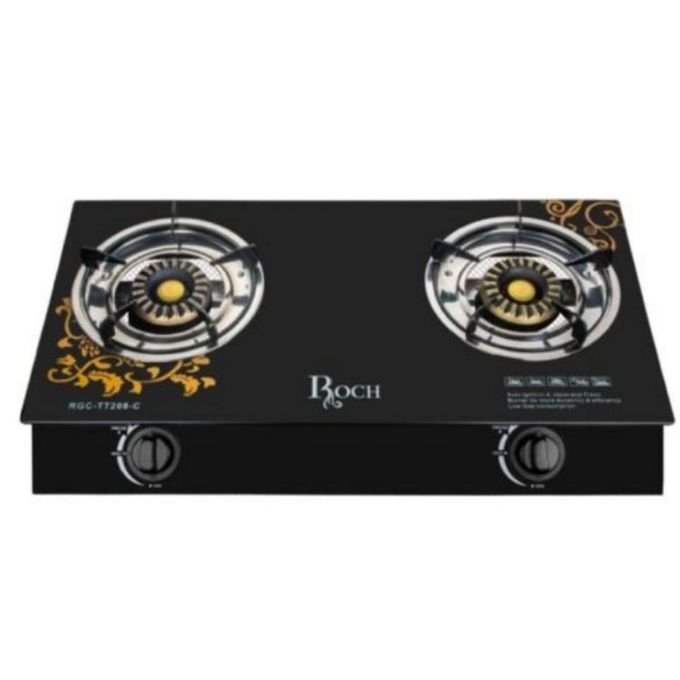 Double Glass Cooking Gas Stove / Burner  With Automatic Ignition