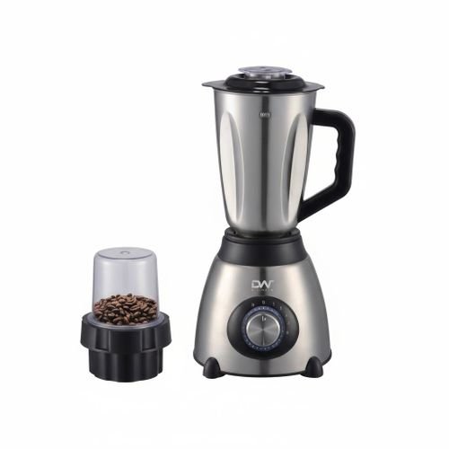 Digiwave 2 in 1 1.5L Stainless Steel Jar Blender and Plastic Dry Grinder Jar With Lid – DWBL-1211 500W - Silver & Black