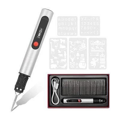 30-in-1 Cordless Electric Engraving Pen With Stencil Templates – Wood, Glass, Metal &amp; Crafts