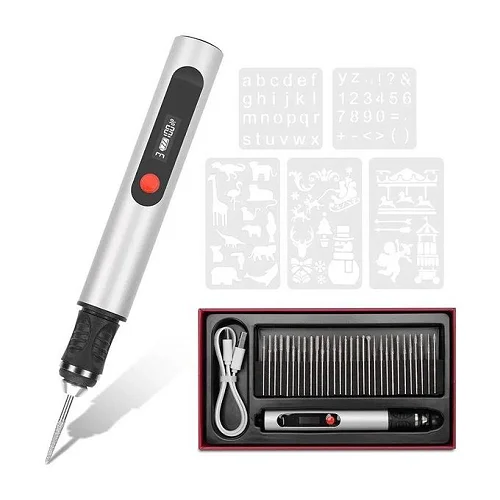 30-in-1 Cordless Electric Engraving Pen With Stencil Templates – Wood, Glass, Metal &amp; Crafts