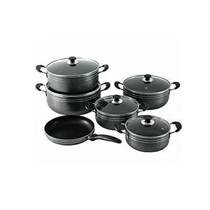 TORNADO 11 Piece Non-Stick Saucepan and Cookware Set – Black