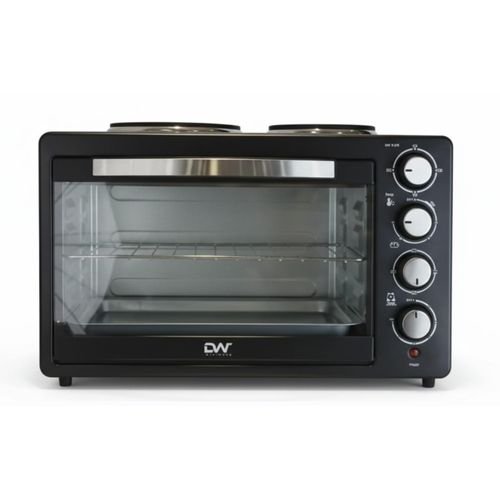 Digiwave 48 L Electric Mini Oven With Two Hot Plates / Hobs - Black