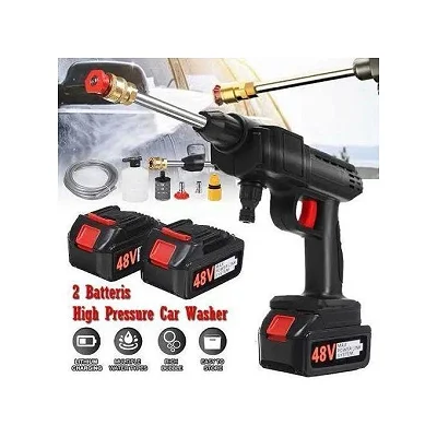 48V Car Washer Gun Portable High Pressure Water Sprayer with 2 Batteries