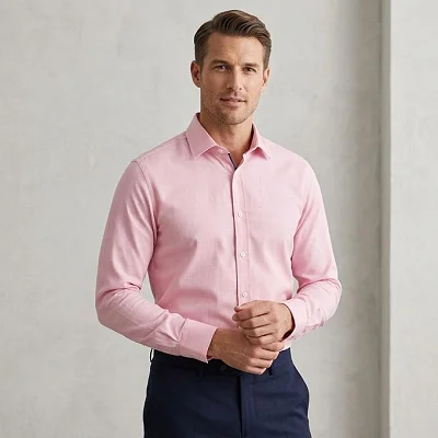 Long-Sleeve Men’s Office Shirt - Pink