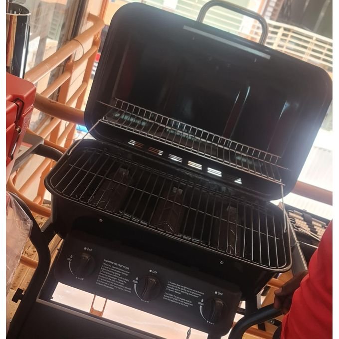 Outdoor 3- gas burner stainless steel bbq grill (NOT ASSEMBLED)- BLACK