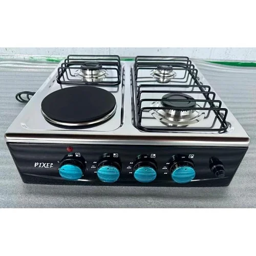 Pixel 3 Gas + 1 Electric 4 Burners Countertop Gas Cooker 55×50CM with Auto Ignition