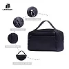 Multi-Pocket Leather Hand Clutch with Zipper – Black