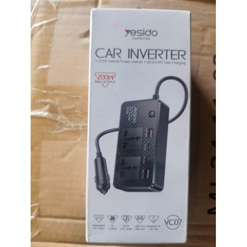 Yesido CAR INVERTER 200W Vehicle Power Inverter QC3.0+PD Fast Charging