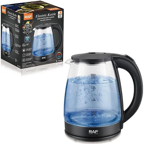 RAF R7218 2 Litre Glass Electric Kettle with LED Light