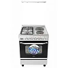 Saachi 2 Gas + 2 Electric Stainless Steel Cooker with Electric Oven 60×60cm – Silver