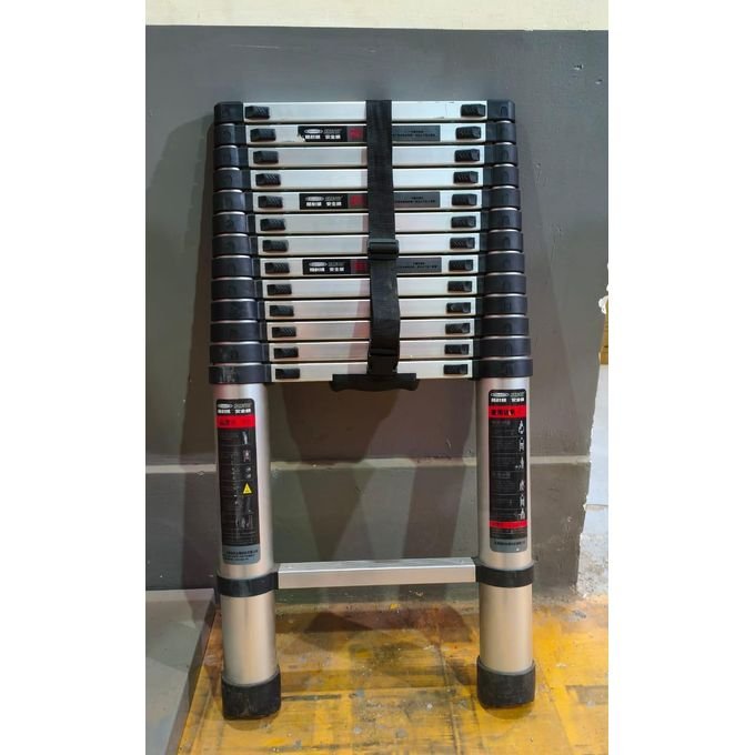 2.6m Heavy-Duty Aluminum Single Telescopic Ladder -Silver