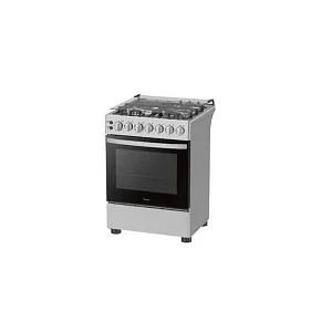 Midea 60x60 3 Gas + 1 Electric Glass Top Cooker with Turbo Fan & Rotisserie – Silver/Black
