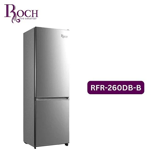 Roch 260 Liters Double Door Bottom Freezer Defrost Fridge – Silver (2YRS WRNTY)