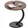 Wooden Coffee Table – C-Shaped Laptop, Tea & Sofa Side Table - Brown